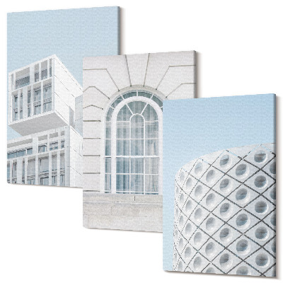 Sada obrazov na stenu triptych Moderná architektúra minimalizmus a geometria