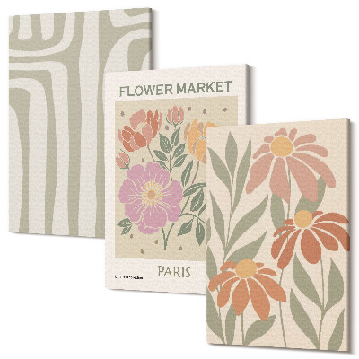 Sada obrazov triptych Plagát s botanickými motívmi Parížsky minimalizmus