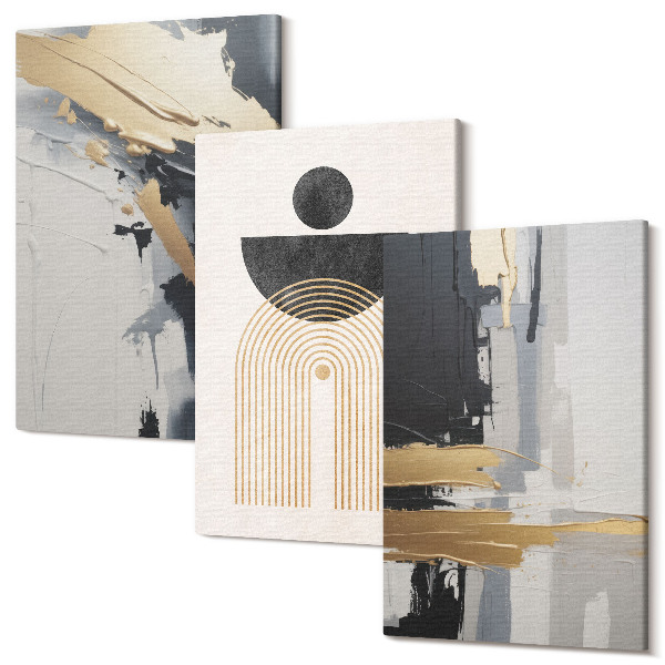 Sada 3 obrazov Geometria abstraktná elegantná kompozícia