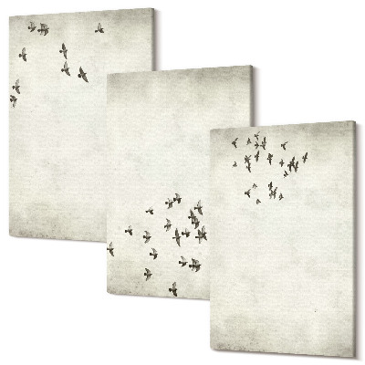 Sada obrazov triptych Minimalistický obraz lietajúcich vtákov