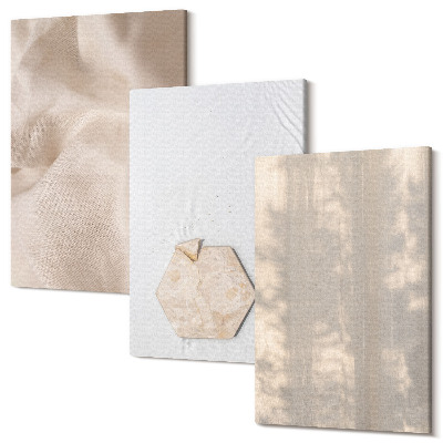 Sada 3 obrazov Jemné textúry v prírodnom boho štýle