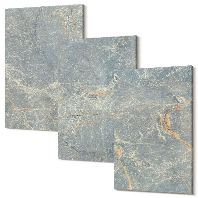 Sada 3 obrazov Štruktúra dekoratívneho kameňa zo zeleného žilkovaného mramoru