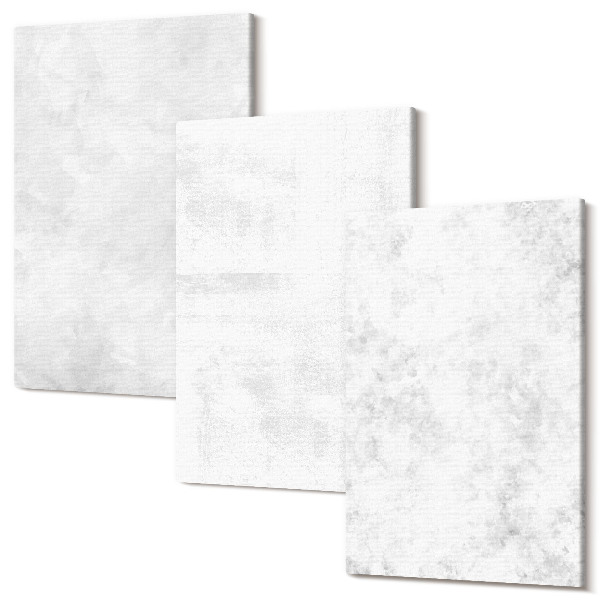 Sada obrazov triptych Biele škvrny na plátne minimalistické pozadia