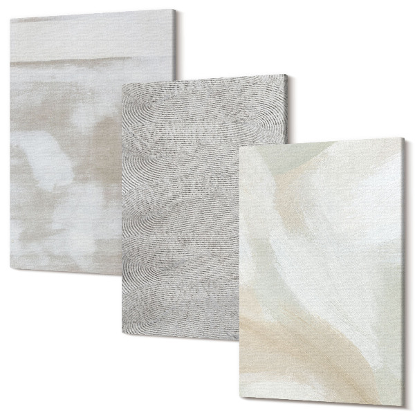 Sada obrazov triptych Abstrakcia v dizajne, moderné maliarske textúry