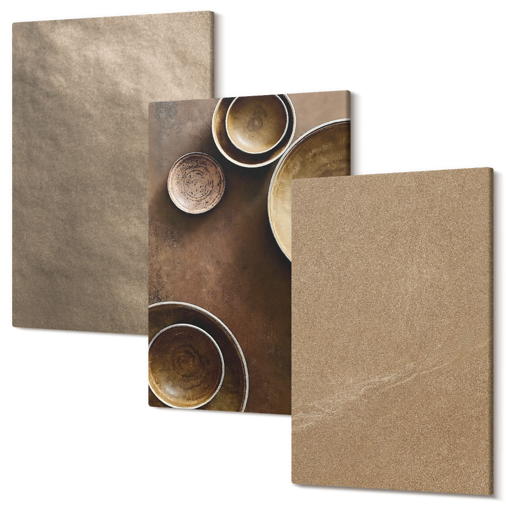 Sada 3 obrazov Kamenné konštrukcie v modernom minimalistickom štýle