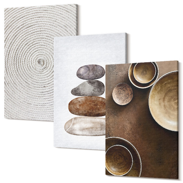 Sada obrazov na stenu triptych Textúry v umeleckom modernom dizajne