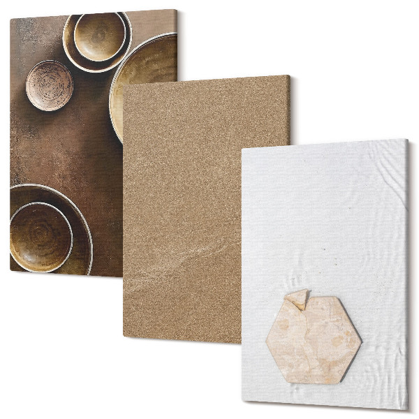 Sada obrazov triptych Minimalistické textúry v teplých farbách