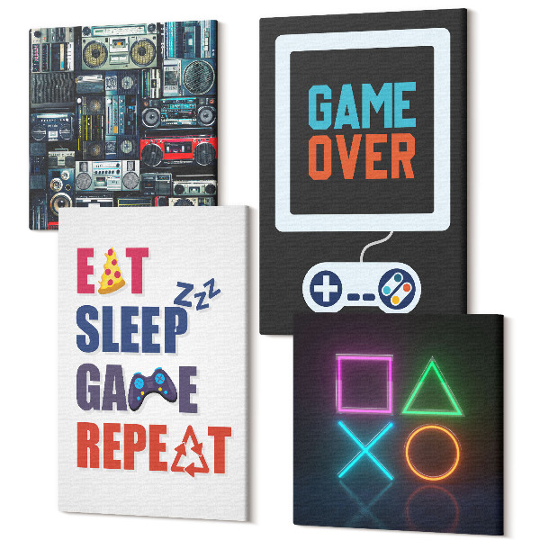 Sada obrazov kvadryptych Titulky pre hráčov súvisiace so zábavou