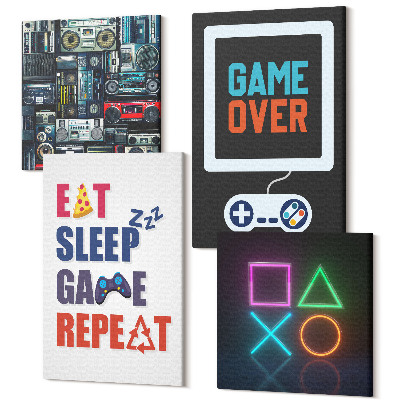 Sada obrazov kvadryptych Titulky pre hráčov súvisiace so zábavou