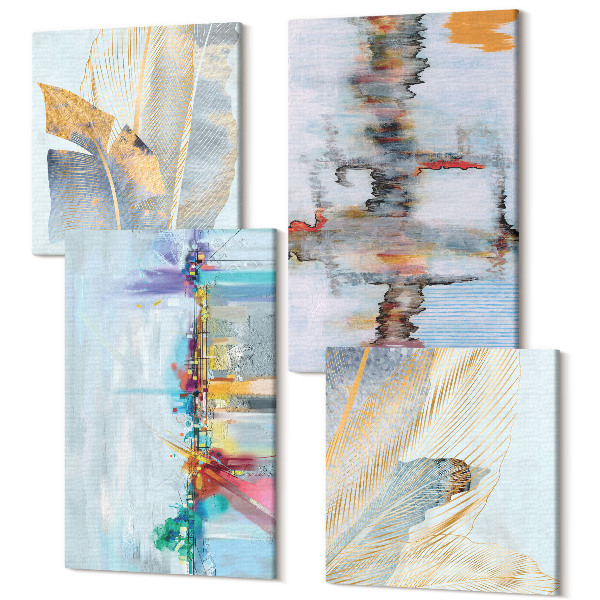 Sada 4 obrazov Štýl maľby abstraktných kompozícií