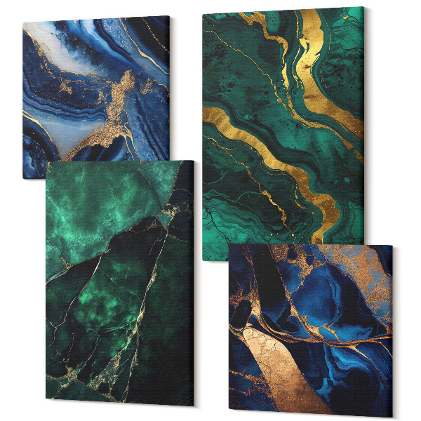 Sada obrazov kvadryptych Elegantné abstraktné kamenné vzory