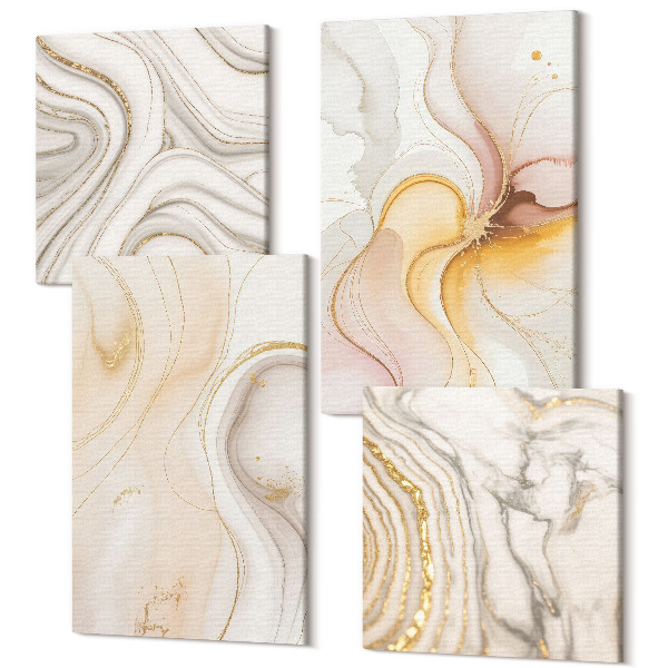 Sada obrazov na stenu kvadryptych Abstraktné teplé vzory elegantných motívov