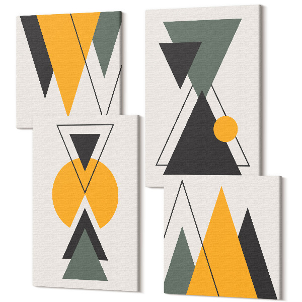 Sada obrazov na stenu kvadryptych Abstraktné geometrické tvary