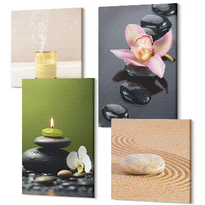 Sada obrazov na stenu kvadryptych Relaxačné kamenné motívy pokoja a zenu