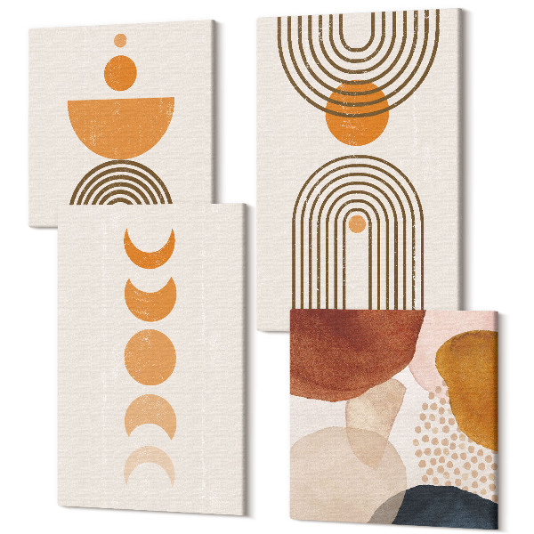 Sada 4 obrazov Boho minimalistický dekoratívny dizajn