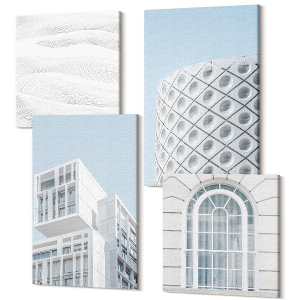 Sada 4 obrazov Moderná architektúra minimalizmus a geometria