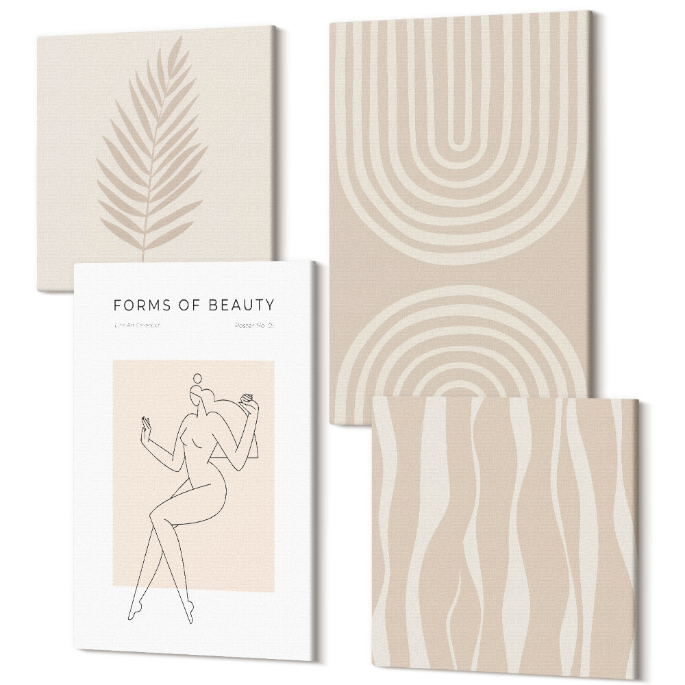 Sada obrazov na stenu kvadryptych Abstraktné vzory jemné boho dekorácie