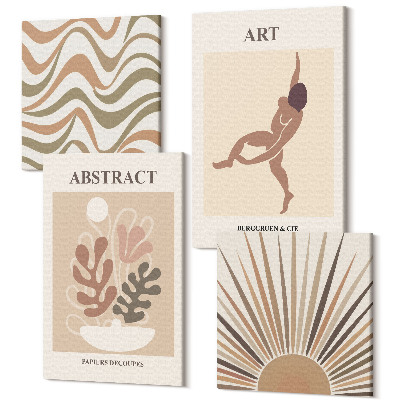 Sada 4 obrazov Matisse boho abstraktné tvary a vzory