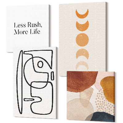 Sada 4 obrazov Abstraktné tvary a farby módne dekorácie