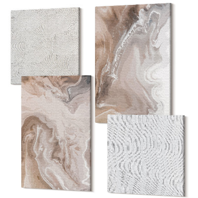 Sada 4 obrazov Kamenné textúry abstraktné mramorové vzory