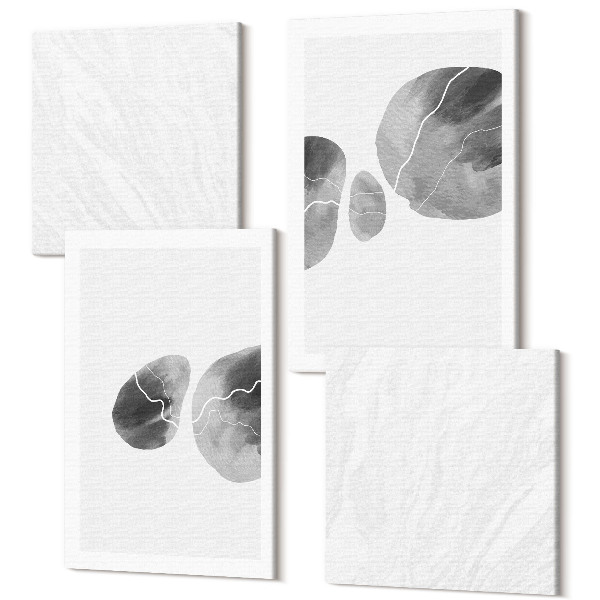 Sada obrazov na stenu kvadryptych Farba škvrny abstraktná minimalistická maľba