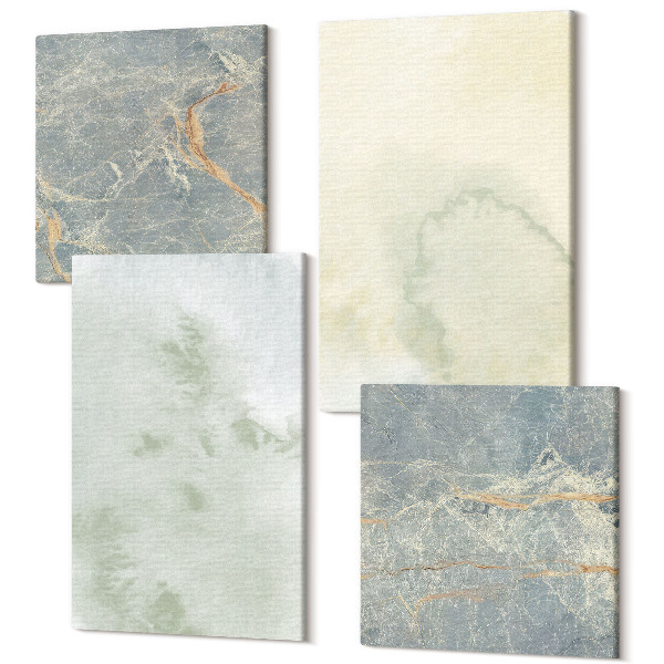 Sada obrazov kvadryptych Pastelové akvarely na textúrach farieb na plátne