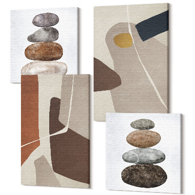 Sada obrazov kvadryptych Abstraktné boho maľby tvarov v modernom štýle