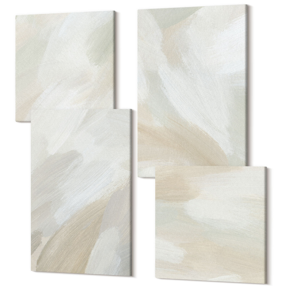 Sada obrazov na stenu kvadryptych Štetcom ťahá abstraktnú farbu na plátne