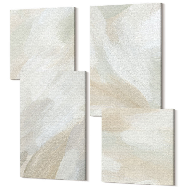 Sada obrazov na stenu kvadryptych Štetcom ťahá abstraktnú farbu na plátne