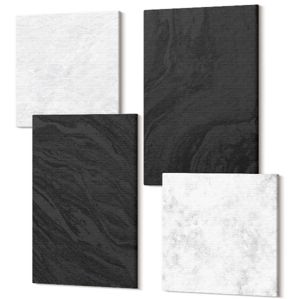 Sada obrazov na stenu kvadryptych Tmavé a svetlé mramorové elegantné textúry v očarujúcom štýle