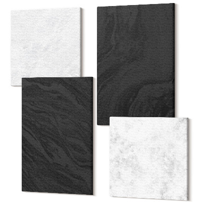 Sada obrazov na stenu kvadryptych Tmavé a svetlé mramorové elegantné textúry v očarujúcom štýle