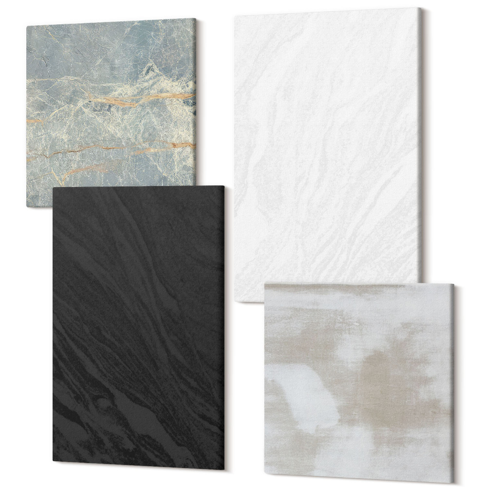 Sada 4 obrazov Rôzne farby elegantných kamenných štruktúr