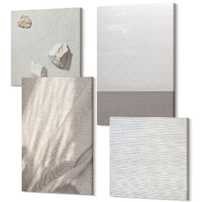 Sada obrazov na stenu kvadryptych Jemné prírodné textúry v štýle boho