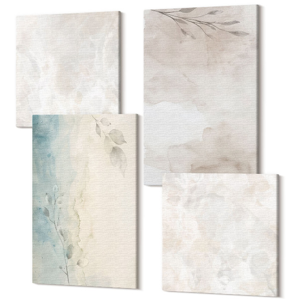 Sada obrazov kvadryptych Jemná akvarelová maliarska textúra