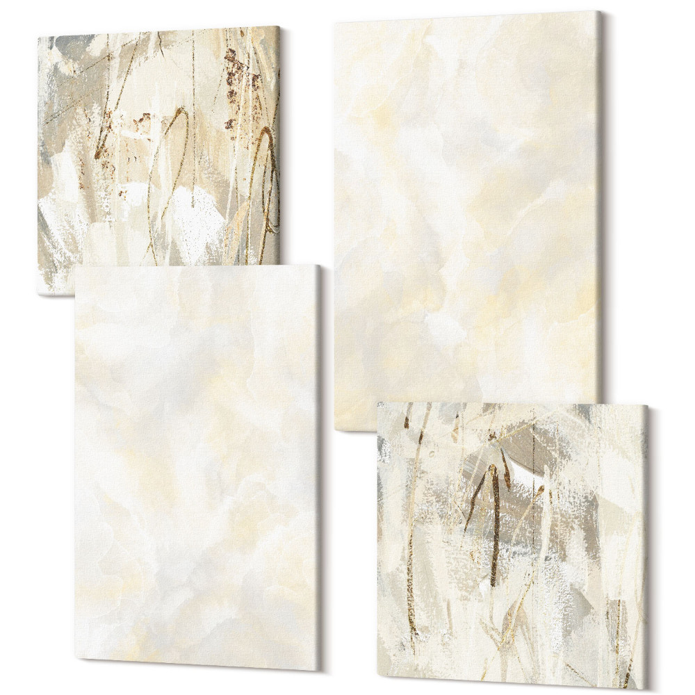 Sada obrazov kvadryptych Svetlá textúra ťahy štetcom dizajn