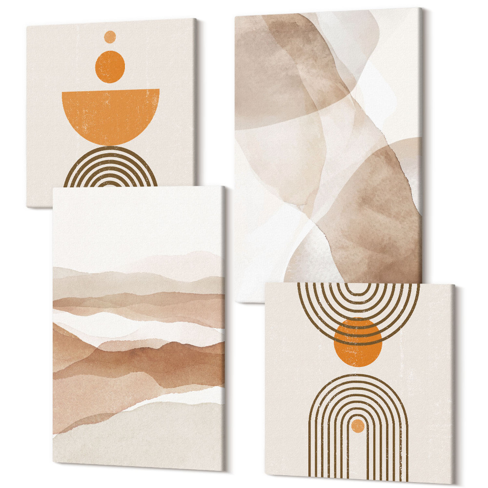 Sada obrazov na stenu kvadryptych Štruktúry v rôznych odtieňoch minimalizmu