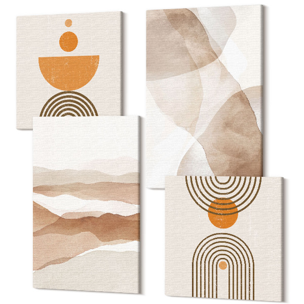 Sada obrazov na stenu kvadryptych Štruktúry v rôznych odtieňoch minimalizmu