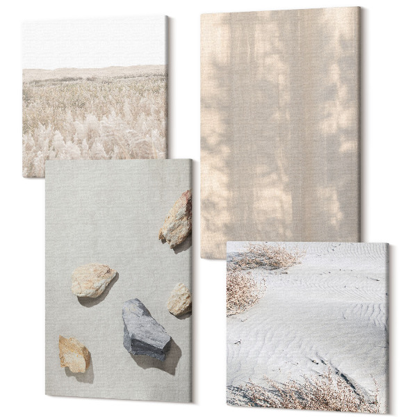 Sada obrazov na stenu kvadryptych Boho textúry prírodné štruktúry