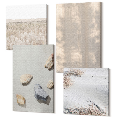 Sada obrazov na stenu kvadryptych Boho textúry prírodné štruktúry