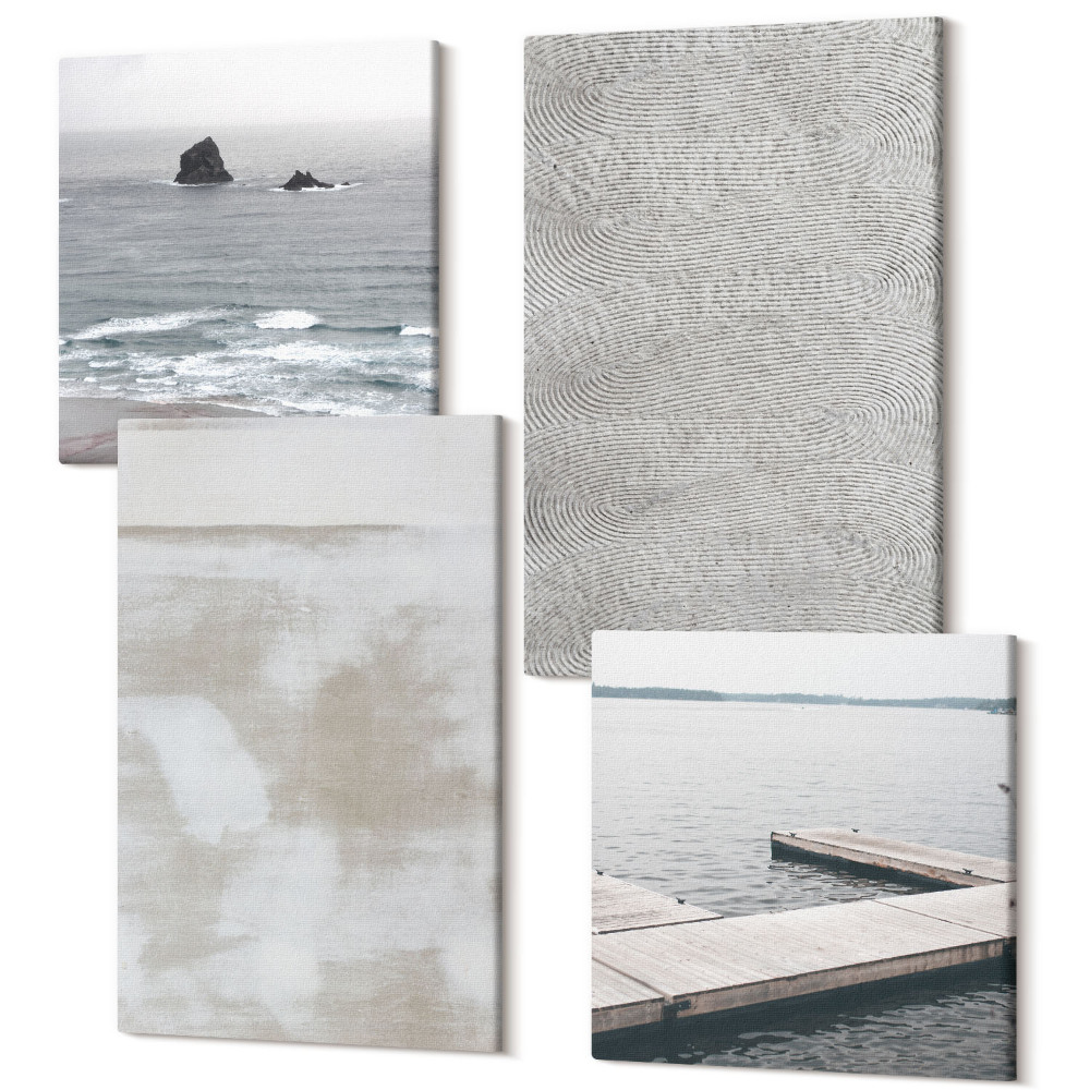 Sada obrazov na stenu kvadryptych Abstrakcia v dizajne, moderné maliarske textúry