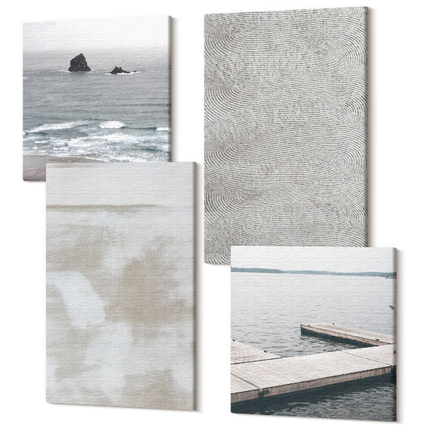 Sada obrazov na stenu kvadryptych Abstrakcia v dizajne, moderné maliarske textúry