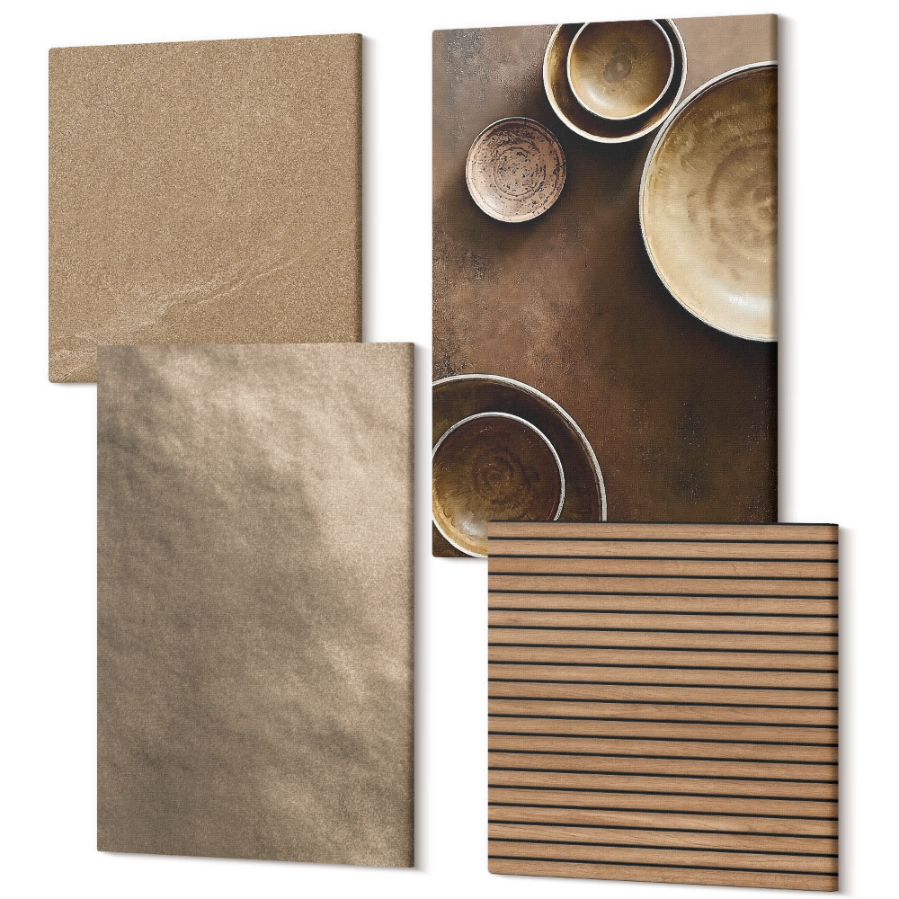 Sada obrazov kvadryptych Kamenné konštrukcie v modernom minimalistickom štýle