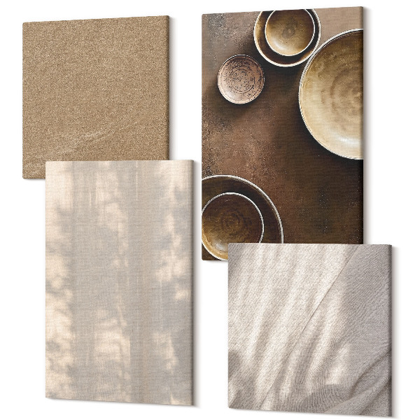Sada obrazov na stenu kvadryptych Štruktúry a textúry v minimalistickom štýle
