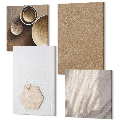 Sada obrazov na stenu kvadryptych Minimalistické textúry v teplých farbách