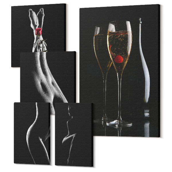 Sada 5 obrazov Elegantné akcenty v modernom štýle s témou intimity