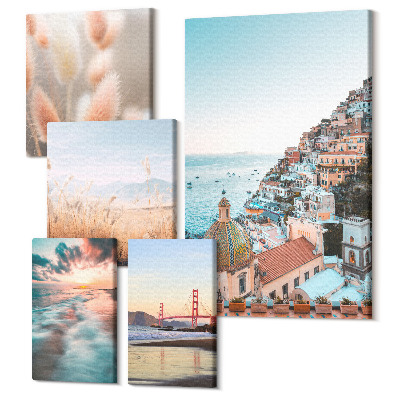 Sada obrazov na stenu pentaptych Pobrežná krajina a prírodné krásy