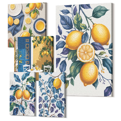 Sada 5 obrazov Citrusové inšpirácie v provensálskom štýle do kuchyne