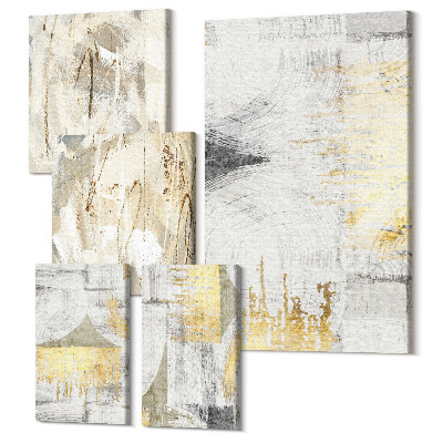 Sada 5 obrazov Štýlové abstraktné kompozície s geometrickými vzormi