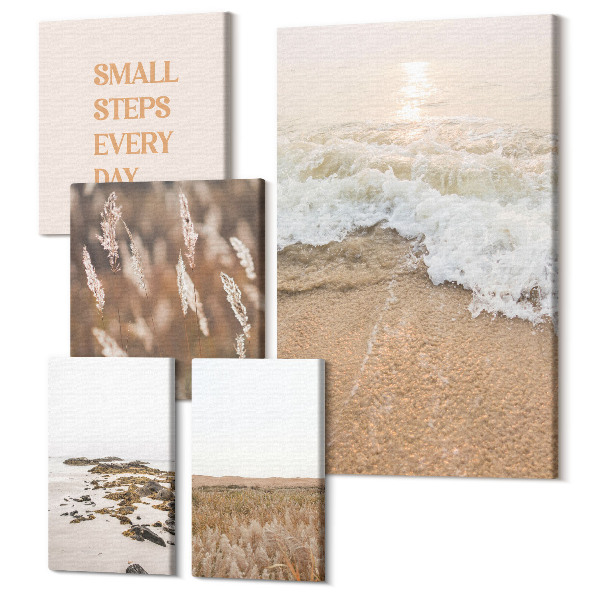 Sada 5 obrazov Prímorské krajiny s inšpirujúcimi citátmi o živote