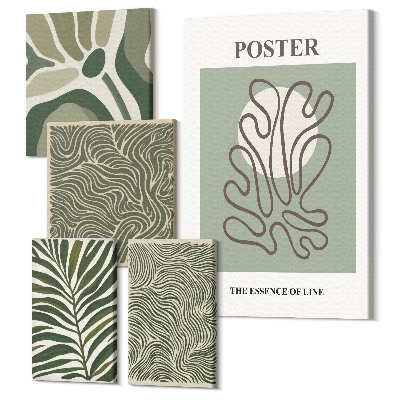 Sada obrazov na stenu pentaptych Abstraktné formy a rastlinné motívy v štýle boho